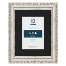 Louis Silver 9 x 7 inch picture frame with a black mount for a 6 x 4 inch photo