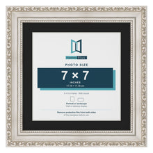 Louis Silver 9 x 9 inch picture frame with a black mount for a 7 x 7 inch photo