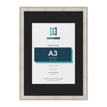 Louis Silver A2 picture frame with a black mount for an A3 photo