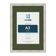 Louis Silver A2 picture frame with a green mount for an A3 photo