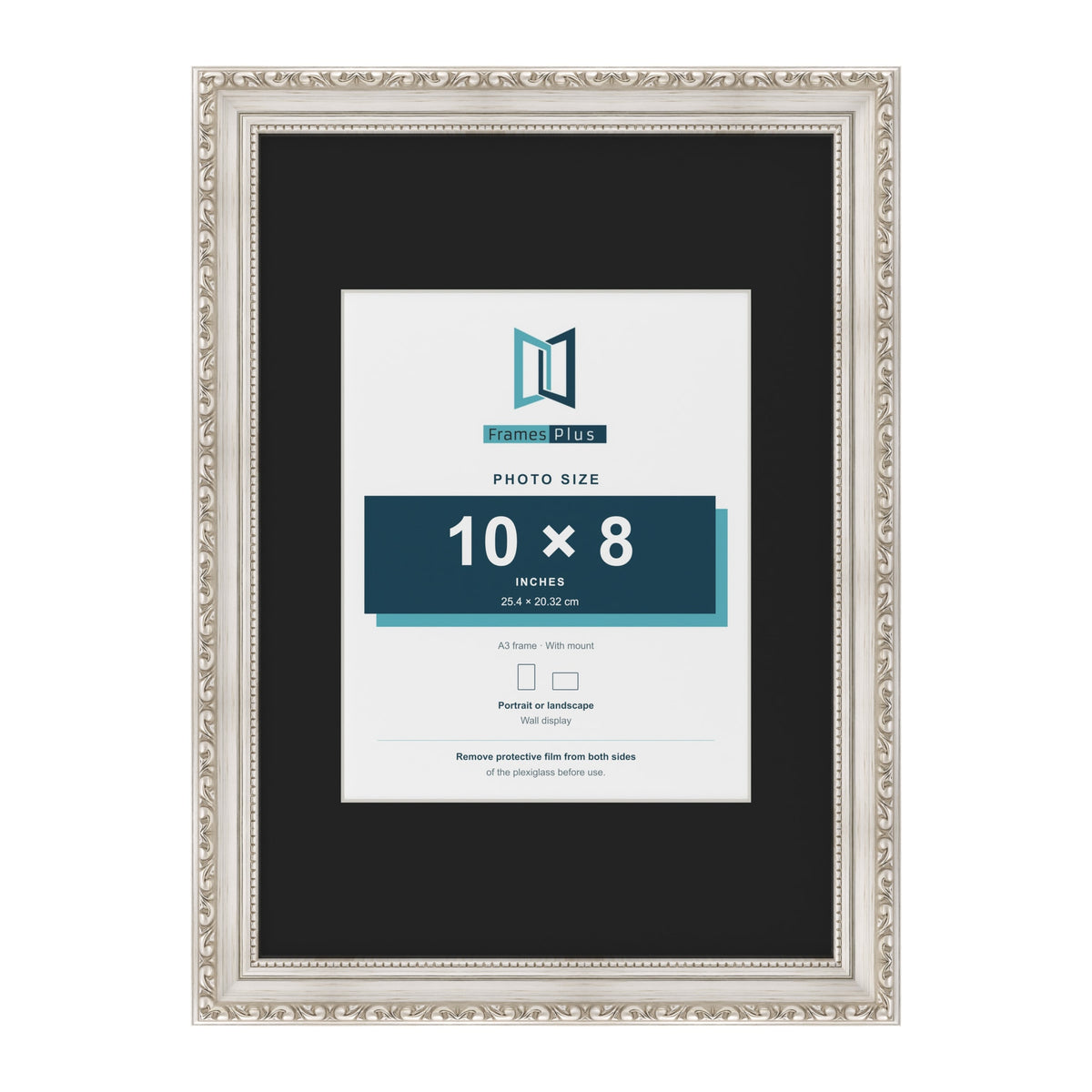 Louis Silver A3 picture frame with a black mount for a 10 x 8 inch photo