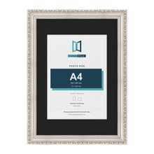 Louis Silver A3 picture frame with a black mount for an A4 photo