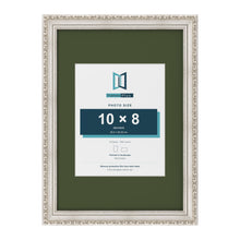 Louis Silver A3 picture frame with a green mount for a 10 x 8 inch photo