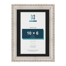 Louis Silver A4 picture frame with a black mount for a 10 x 6 inch photo