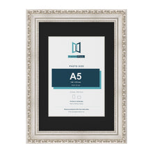 Louis Silver A4 picture frame with a black mount for an A5 photo