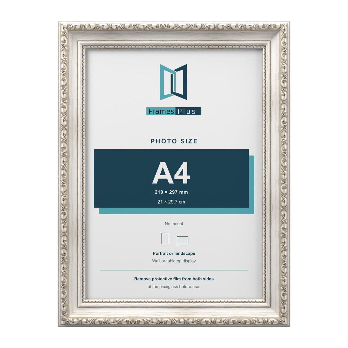 Louis Silver picture frame for an A4 photo