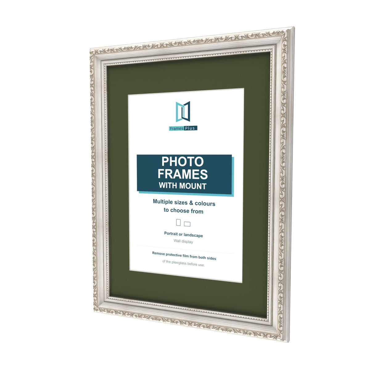 Louis Silver picture frame with a green mount