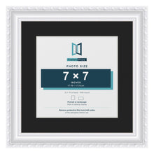 Louis White 10 x 10 inch picture frame with a black mount for a 7 x 7 inch photo