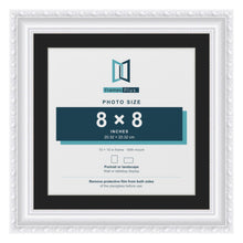 Louis White 10 x 10 inch picture frame with a black mount for an 8 x 8 inch photo