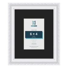 Louis White 10 x 8 inch picture frame with a black mount for a 6 x 4 inch photo
