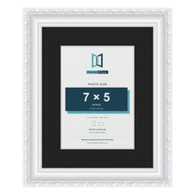 Louis White 10 x 8 inch picture frame with a black mount for a 7 x 5 inch photo