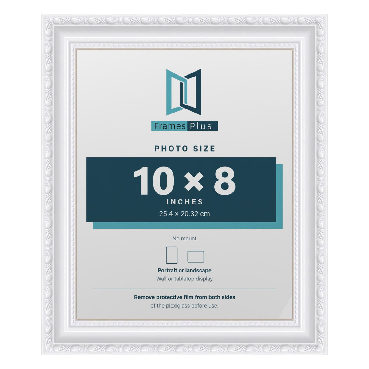 Louis White picture frame for a 10 x 8 inch photo