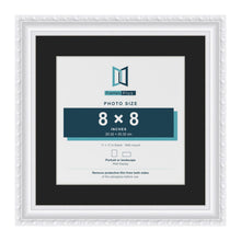 Louis White 11 x 11 inch picture frame with a black mount for an 8 x 8 inch photo