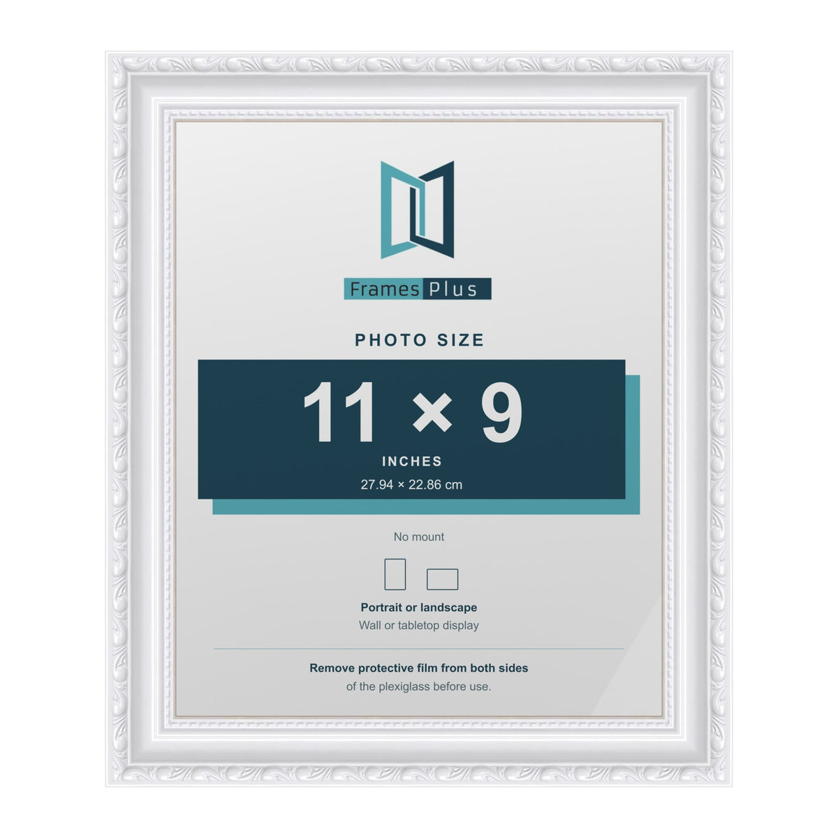 Louis White picture frame for an 11 x 9 inch photo