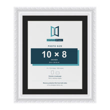 Louis White 12 x 10 inch picture frame with a black mount for a 10 x 8 inch photo