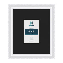 Louis White 12 x 10 inch picture frame with a black mount for a 6 x 4 inch photo