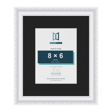 Louis White 12 x 10 inch picture frame with a black mount for an 8 x 6 inch photo