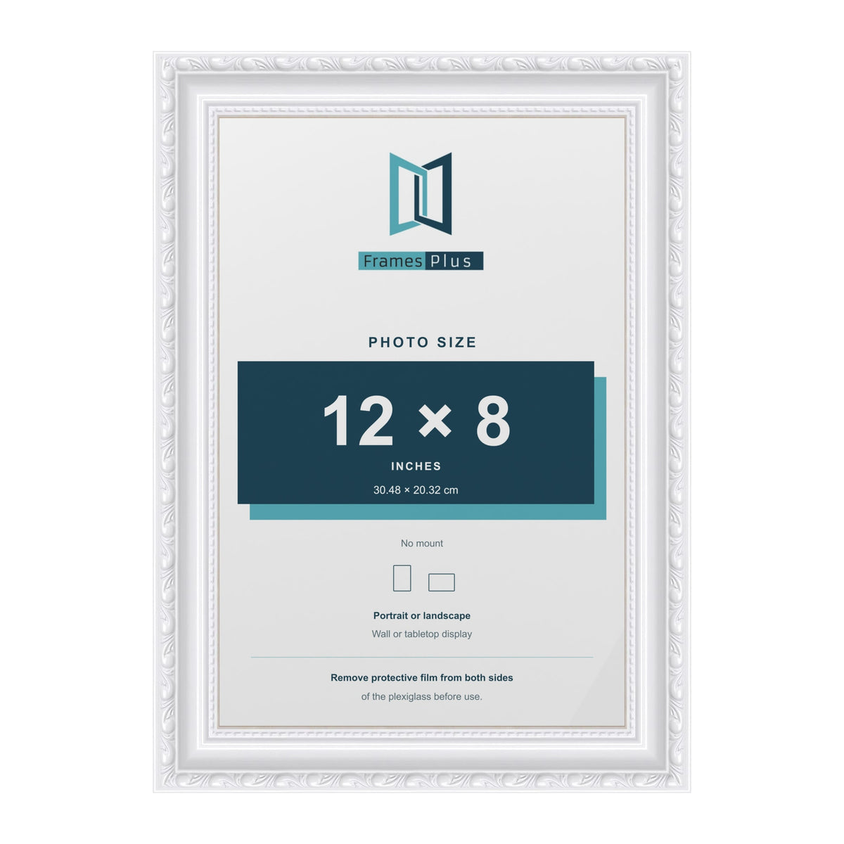 Louis White picture frame for a 12 x 8 inch photo