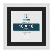 Louis White 13 x 13 inch picture frame with a black mount for a 10 x 10 inch photo