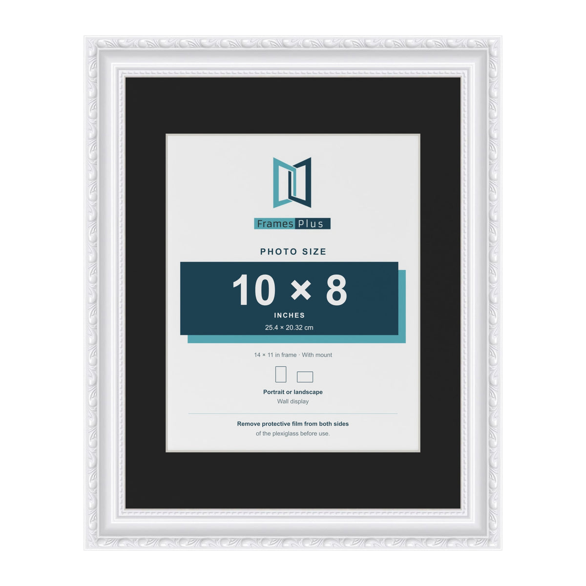 Louis White 14 x 11 inch picture frame with a black mount for a 10 x 8 inch photo