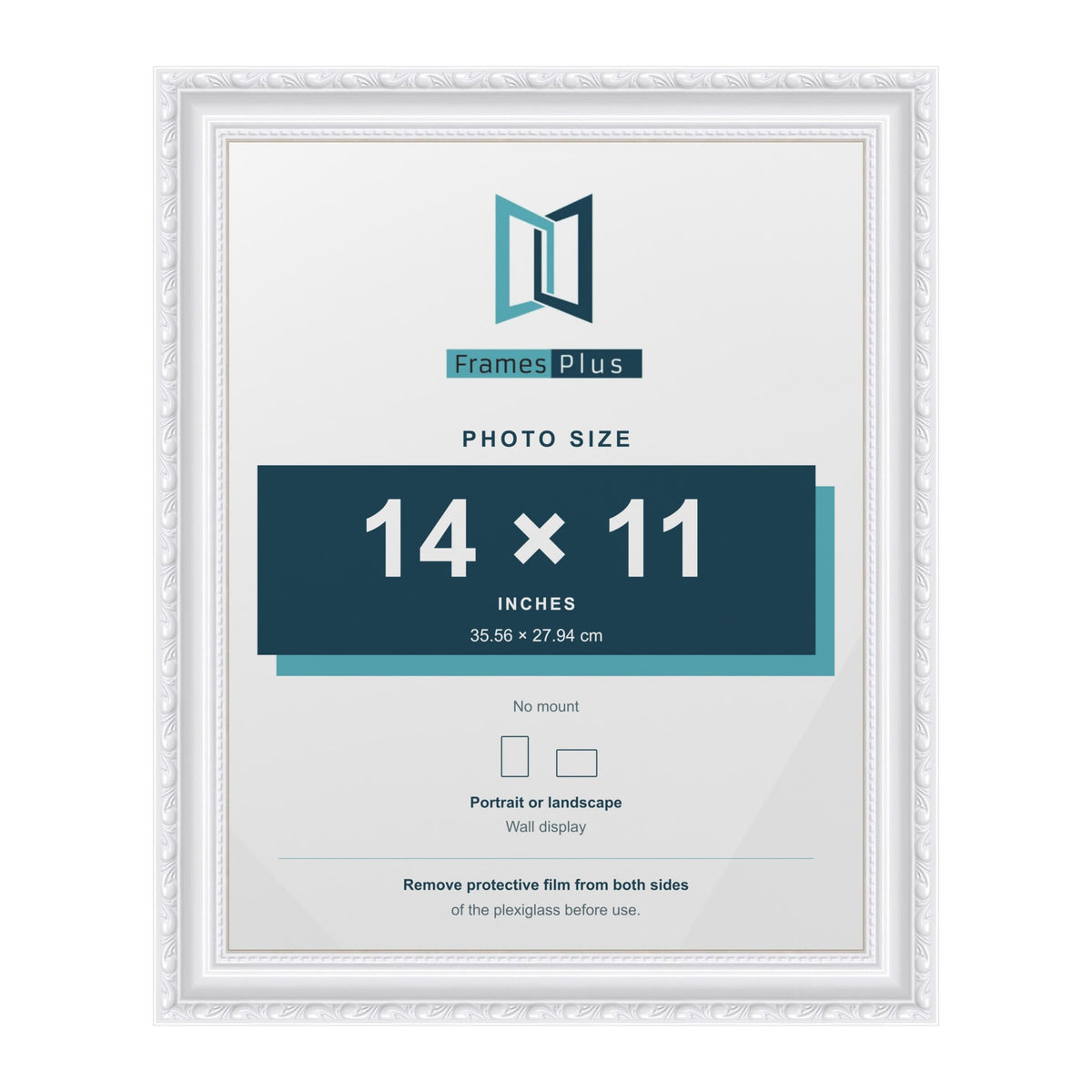 Louis White picture frame for a 14 x 11 inch photo
