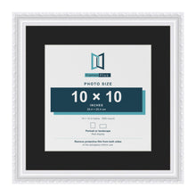 Louis White 14 x 14 inch picture frame with a black mount for a 10 x 10 inch photo