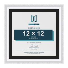 Louis White 14 x 14 inch picture frame with a black mount for a 12 x 12 inch photo