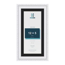 Louis White 14 x 7 inch picture frame with a black mount for a 12 x 5 inch photo