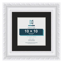 Louis White 15 x 15 cm picture frame with a black mount for a 10 x 10 cm photo