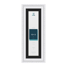 Louis White 15 x 5 inch picture frame with a black mount for a 13 x 3 inch photo
