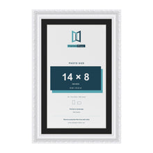 Louis White 16 x 10 inch picture frame with a black mount for a 14 x 8 inch photo