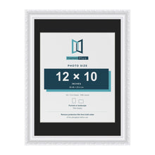 Louis White 16 x 12 inch picture frame with a black mount for a 12 x 10 inch photo