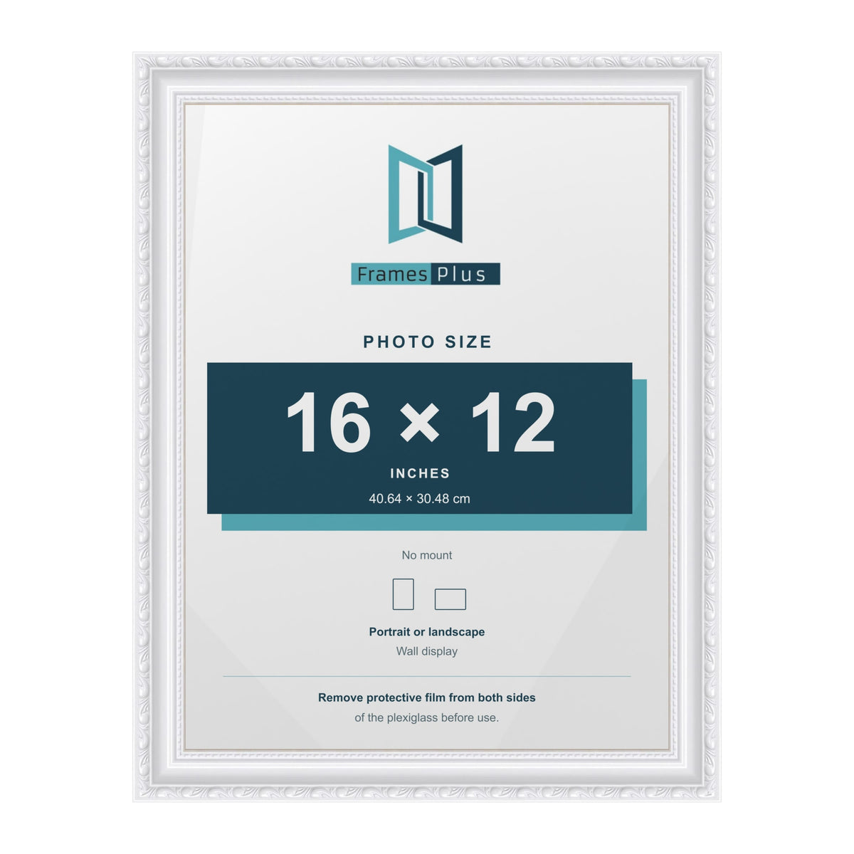 Louis White picture frame for a 16 x 12 inch photo