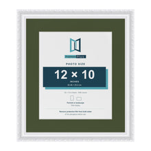 Louis White 16 x 14 inch picture frame with a green mount for a 12 x 10 inch photo