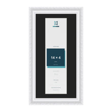 Louis White 16 x 8 inch picture frame with a black mount for a 14 x 4 inch photo