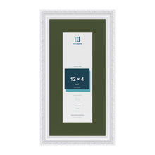 Louis White 16 x 8 inch picture frame with a green mount for a 12 x 4 inch photo