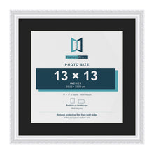 Louis White 17 x 17 inch picture frame with a black mount for a 13 x 13 inch photo
