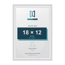 Louis White picture frame for an 18 x 12 inch photo