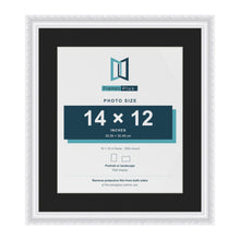 Louis White 18 x 16 inch picture frame with a black mount for a 14 x 12 inch photo