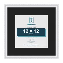 Louis White 18 x 18 inch picture frame with a black mount for a 12 x 12 inch photo
