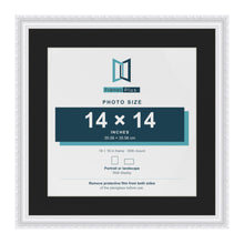 Louis White 18 x 18 inch picture frame with a black mount for a 14 x 14 inch photo