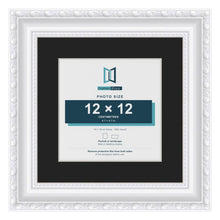 Louis White 18 x 18 cm picture frame with a black mount for a 12 x 12 cm photo