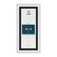 Louis White 18 x 8 inch picture frame with a black mount for a 16 x 6 inch photo