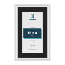 Louis White 20 x 12 inch picture frame with a black mount for a 16 x 8 inch photo