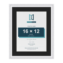 Louis White 20 x 16 inch picture frame with a black mount for a 16 x 12 inch photo