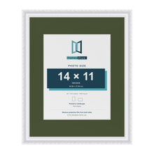 Louis White 20 x 16 inch picture frame with a green mount for a 14 x 11 inch photo