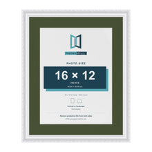 Louis White 20 x 16 inch picture frame with a green mount for a 16 x 12 inch photo