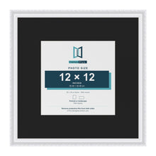 Louis White 20 x 20 inch picture frame with a black mount for a 12 x 12 inch photo