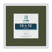 Louis White 20 x 20 inch picture frame with a green mount for a 12 x 12 inch photo