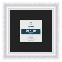 Louis White 20 x 20 cm picture frame with a black mount for a 10 x 10 cm photo